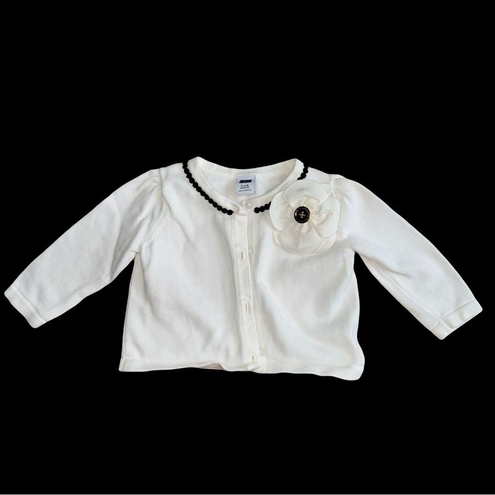 Janie And Jack White Cardigan Sweater Baby Size 3-6 Months